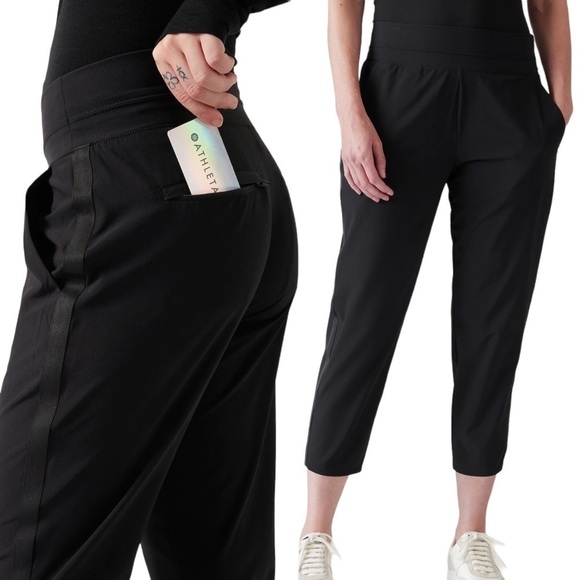Athleta Nolita Slim Tapered Crop Pants in Black 4 - Picture 1 of 6